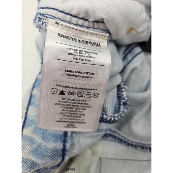 New One Teaspoon Streetwalkers Jeans Womens 22 Florence Light Blue High Waist - Picture 7 of 7